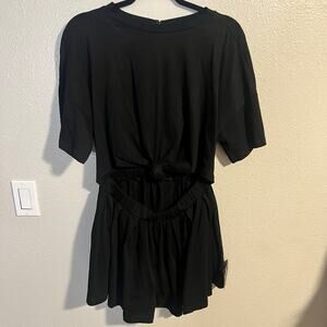 NWT Lulus Black T-Shirt Romper Size M
